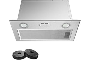 COMFEE' Cappa Aspirante 52 cm BIHT01SS-52 Sottopensile da Cucina ad Incasso, Sistema di Ricircolo e Canalizzazione e Filtri a Carbone