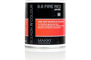 MAKKI Professional Bleach and Colour 1 Step Hair Colour Fire Red 8.6