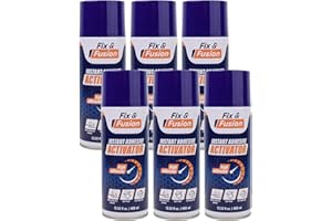 FIX & FUSION Activateur Spray (400 ml) | Accélérateur Séchage pour Colle Cyanoacrylate (CA) Super Glue | Bois, Plastique, Caoutchouc, Granit & Bricolage | Adhérence Renforcée, Séchage Rapide (6 Pack)