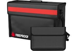 RPNB Large Fireproof Document Bag(42x29x15cm),Non-Itchy Silicone Coated Fiberglass Fire and Water Safe Bag w/TPU Zipper,Fireproof Bag for Valuables,Files,Cash and Tablet,1 Free Money Bag(27×17.5cm)