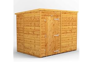 POWER High Grade Premium Pent Wooden Shed with Security Features, Door Flexibility, made from 12mm Extra Thick Timber, for all Storage & Outdoor Needs (Windowless)