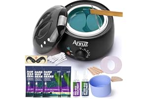 ANRUZ Waxing Kit, Wax kit for Hair Removal, Wax Pot for Waxing Professional with Silicone Bowl,4 Bags Wax Beads and 20 Applicator Sticks, 2 Treatment Oils-at Home Wax Machine for Full Body Waxing