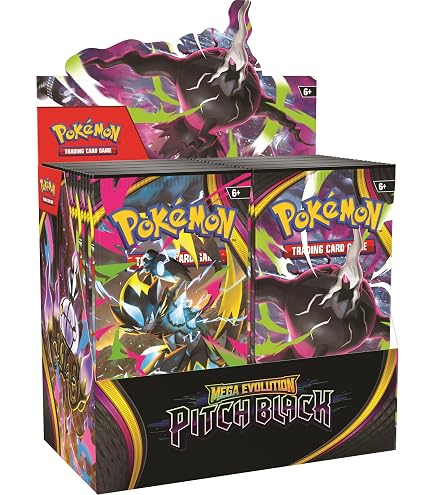 Pokémon TCG: Mega Evolution—Pitch Black Booster Display (18 Booster Packs) Toys & Games