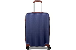FOSANI Revel Suitcase Medium Size Hard Shell | 3 Digit Combination Lock | Lightweight | 4 Dual Spinner Wheels | Medium 24" Hold Check in Luggage | Aluminium Alloy Telescopic Handle | (Blue, Medium 24'')