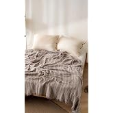 RAYME TEKSTIL Boho &Ccedil;izgili Yatak &Ouml;rt&uuml;s&uuml; 4 Katlı M&uuml;slin%100 Pamuk Yumuşak L&uuml;ks Yazlık Pike &Ccedil;ift Kişilik Battal Boy 240x260 cm 
