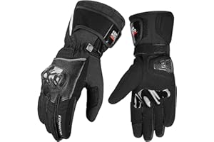 KEMIMOTO Guantes Moto Invierno, Guantes Moto Impermeables Hombres Mujeres con Pantalla Táctil para Motociclismo, Esquí, Scooters
