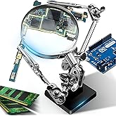 Retoo Löthilfe dritte Hand mit 2,5X Lupe und 2 helfende Hände, Lötstation mit Lupenlampe und 2 Flexible Metallarme für Handwe