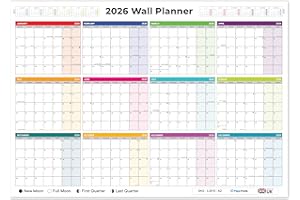 Papa Prints A2 Wall Planner 2026 A2 Size (59cm x 42cm) Wall Calendar 2026 Month to View Calendar From Jan to Dec 2026 With Mini 2027 Calendar