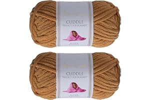 Utopia Crafts Cuddle Super Chunky Chenille Yarn Beige, 100g 60m Ball, Fluffy, Soft & Easy to Use, Perfect for Crochet & Knitting, Machine Washable, Beginner-Friendly Wool Alternative - Pack of 2