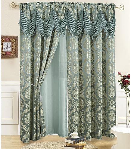 Tende Con Mantovana Elegant Comfort - Set 2 Pannelli 137x213 Cm, Bordeaux, 100% Poliestere - Foto 10