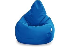 Loft 25 Puff Pera Gamer | Silla Puff Pera para Exteriores Interiores Sala | Resistente Al Agua | Limpieza Fácil | Diseño Ergonómico para Soporte del Cuerpo | Durable Y Cómoda (Marroquí Azul, Puff)