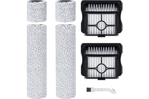 Jegehoyo Rodillo de cepillo de repuesto para aspiradora Eureka RapidWash NEW630, 2 rodillos de cepillo, 2 filtros HEPA, 1 cepillo de limpieza