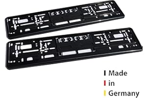 SUNMONDO Portatarga per auto, colore nero, set da 2 pezzi, made in Germany