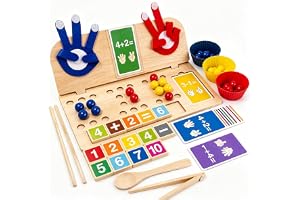 Dubydu Montessori matematikleksak för barn 3 4 5 år, pedagogiskt spel med pärlor, numeriska block och räknehänder, additionsspel med 20 matematiska kort, STEM-leksak för förskola