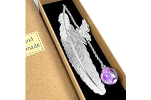 Mgood Segnalibro di piume di metallo Con farfalla 3D Segnalibri particolare Regalo di Natale amica laurea donna compleanno laurea uomo Per donne, ragazze, lettrici, insegnanti（Argenteo）