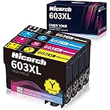 Hicorch 603XL Ink Cartridges Replacement for Epson 603 XL Multipack Compatible with Epson Expression Home XP-2100 XP-2105 XP-