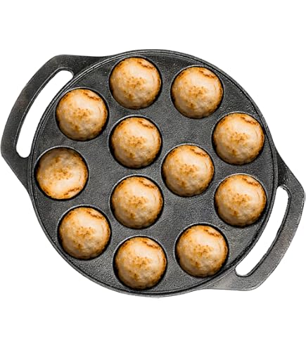 Buy Nirlon Non-Stick Black 12 Cavity Appam Paniyarakkal | Paniyaram | Appam Pan | Pan Cake Maker | Ponganal Maker | Kuzhi Paniyaram | Paddu Tawa with with 2 Side Handle, Stainless