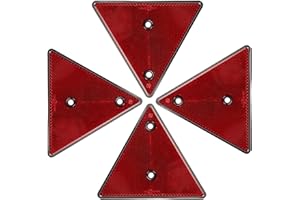 Woola Red Triangle Reflectors,4 Pack Trailer Triangle Reflector Reflective Warning Triangle Length 150 mm for Screw Fixing Fence Post Truck Tractor Caravan