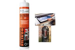 R&H TECHNIK Hochtemperaturklebstoff Kleber Backofen Herd Scheibe Herdscheibe Silikon schwarz R&H