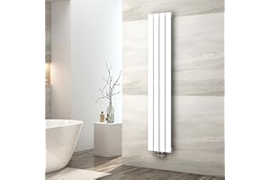 EMKE Heizkörper Klein 1600x300mm, Vertikal Heizkörper Schmal Hoch Badezimmer Flachheizkörper Mittelanschluss Design Paneelheizkörper Einlagig Wandheizkörper Weiß 557 Watt