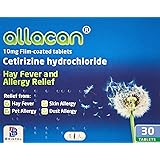 12 Months Supply Allacan Cetirizine Hayfever and Allergy Tablets 30 x 12 (30 x 2 in each box)