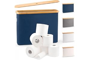 Lonbet Blue Toilet Paper Storage Stand 12 rolek z pokrywką