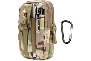 flintronic Tactical Waist Bags, Universal Outdoor Waist Bag | Molle EDC Pouch + Outdoor Hook | Utility Gadget Waist Bag with Cell Phone Holster for Sports, Hiking, Camping, Traveling