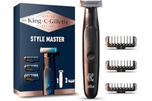 King C. Gillette Style Master Recortadora Para Barba Sin Cable Para Hombre Con Hoja 4D