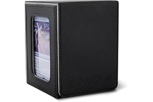 DECKDWELL Commander deck box with window Fits 100 Double Sleeved Cards, One‑Piece Design, 4 N52 Magnets, PU Leather & Microfiber Lining,deck box mtg with 2 Dividers