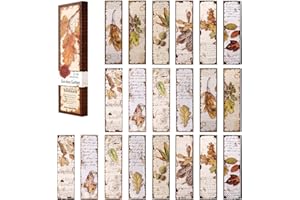 AVECMOI 20 Piezas Marcapáginas Vintage, Marcadores de Libros de Papel con Hojas Otoñales, 10 Diseños Únicos, Regalos para Profesores, Estudiantes, Amigos, Amantes de los Libros