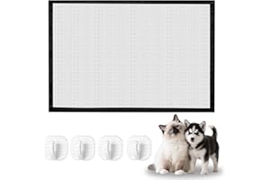 CHANUMETAL Pack of 2 Dog Barrier Gates, 110 x 72 cm, Stair Safety Gate, No Drilling, Black Door Safety Gate No Drilling with 8 Adhesive Hooks, Door Gate for Dogs, Cats, Dog Door Gates