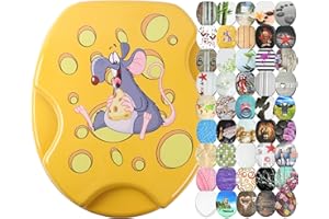 Sanilo WC Sitz mit Absenkautomatik, hochwertiger Toilettendeckel, einfache Montage, stabile Scharniere (Cheesy)