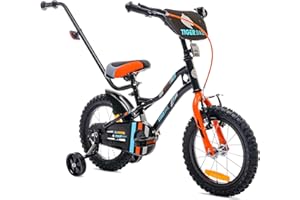 ‎SUN BABY sun baby Jungenfahrrad Kinderfahrrad 14 und 16 Zoll Jungen Tiger Tracker Bike Leicht Stützräder mit Schubstange ab 2-6 Jahre BMX Fahrrad Kinder