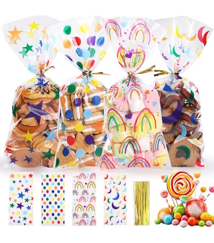 Sacchetti Pasquali In Cellophane - Confezione Da 100 Con Etichette E