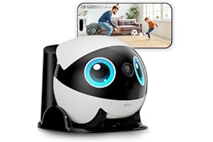 Enabot EBO Air 2 Plus, robot intelligente guidabile per la sorveglianza domestica con immagine facciale personalizzata, telecamera di sorveglianza 3K con batteria, fotocamera per animali domestici con