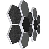 Panneaux Acoustiques Basotect G+ 12 éléments - Forme Alvéoles Orange Et Turquoise, 30/50/70 Mm, Pour Améliorer L'acoustique