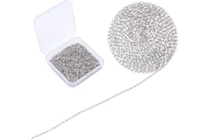 SUNNYCLUE 32Feet/10m Stainless Steel Paperclip Chains Link Spool Bulk Necklace Cable Chains Width 4.3mm for Women Jewelry Necklace Bracelet Pendant Making