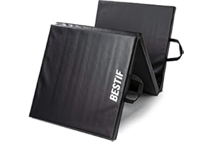 BESTIF Materac gimnastyczny Składany Mata do ćwiczeń 180x60x4cm