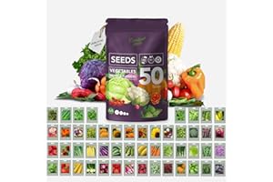 Garden Pack Seeds Pouch - 50 Varieties of Herb, Flower & Vegetable Seeds for Planting - Grow Your Own Vegetable Garden - Gardening Gifts for Women and Men
