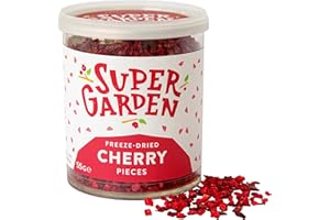 SUPERGARDEN Super Garden cereza liofilizada en trocitos - Producto 100% puro y natural - Apto para veganos - Sin azúcares, aditivos artificiales ni conservantes añadidos - Sin gluten - No OMG