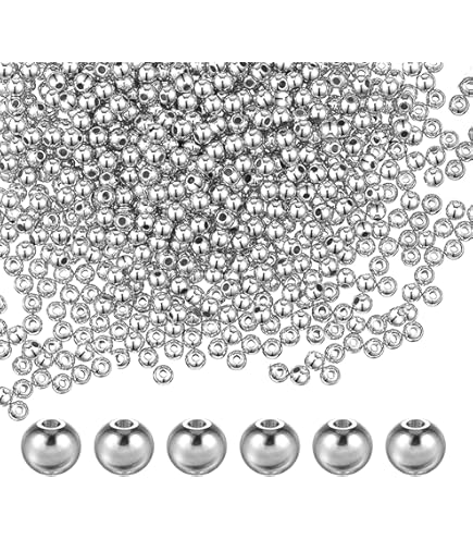 PONABEADIY Glasperlen Set - 3000 Stück 4mm Goldene Perlen Mit Aufbewahrungsbox