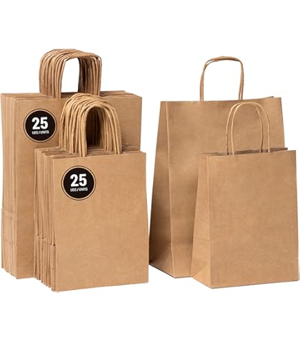 Sacchetti Di Carta Kraft Con Manico - 30 Pezzi, Eco-friendly, Per Regali, Shopping E Feste