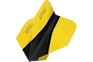 DARTS CORNER Harrows Retina-X - Juego de plumas para dardos (15 unidades, 100 micras, extrafuertes, estándar), color amarillo