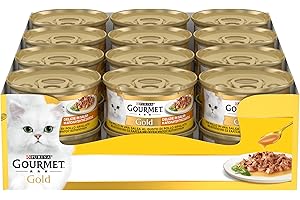 GOURMET Gold Delizie in Salsa Cibo Umido per Gatti Adulti Filettini con Pollo 24 Lattine da 85g