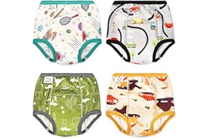 Heekcaa Toilet Training Pants,Potty Training Pants for Boys,Toddler Reusable Training Pants,Potty Training Underwear,4 packs