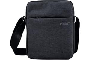 JP Journey Umhängetasche Tablet iPad bis 11 Zoll, RFID Blocker Fach, Anti-Diebstahl, Wasserfest, Herren Damen, 3.5 L Klein Grau