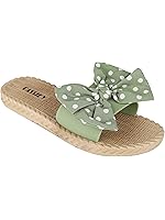 CASSIEY Slip-on Flat Sandal Slipper Solid Open Toe Flats For Women's And Girls Green - 3 UK