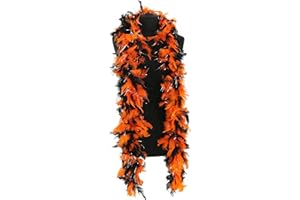 POHOTOBOOTH PROPS LTD Luxury Halloween Orange & Black Feather Boa - 80g - 180cm