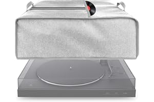 Kingshion Plattenspieler-Staubschutz, Plattenspieler-Schutzhülle kompatibel mit SL-Q300/SL-B250/SL-B260/SL-BD20/SL-BD27/SL-BD35/SLD-20/SL-PC11/SL1200/SL1210 Pioneer PLX 1000-Hellgrau