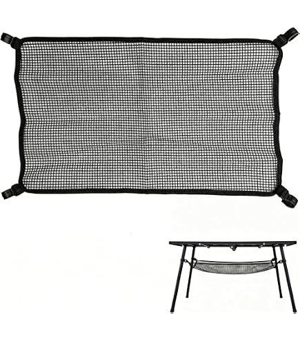 Ablagenetz für Campingtisch Tischnetz Aufbewahrungsnetz Netzablage Netz 75 x 75 cm Garten